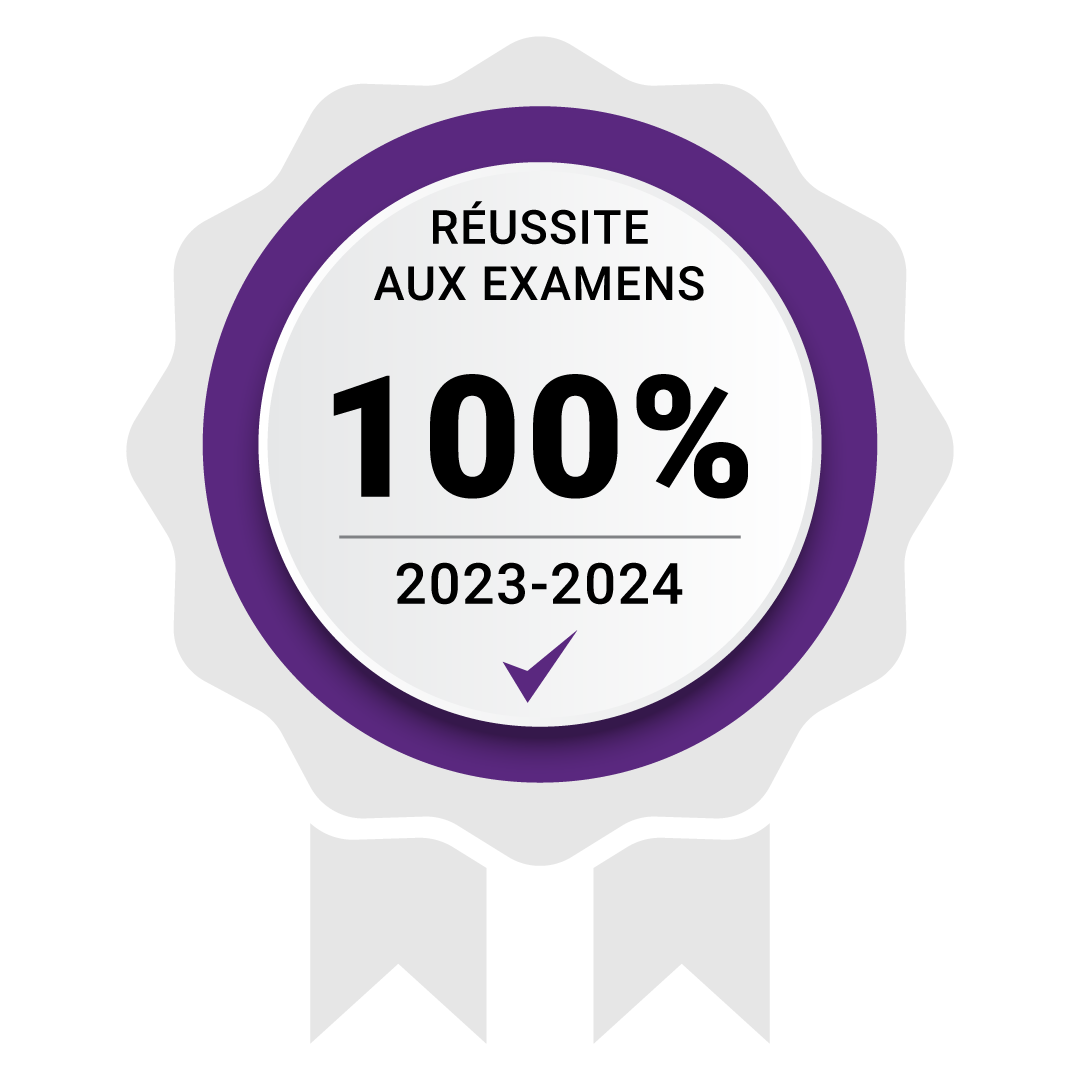 Réussite aux examens 100%